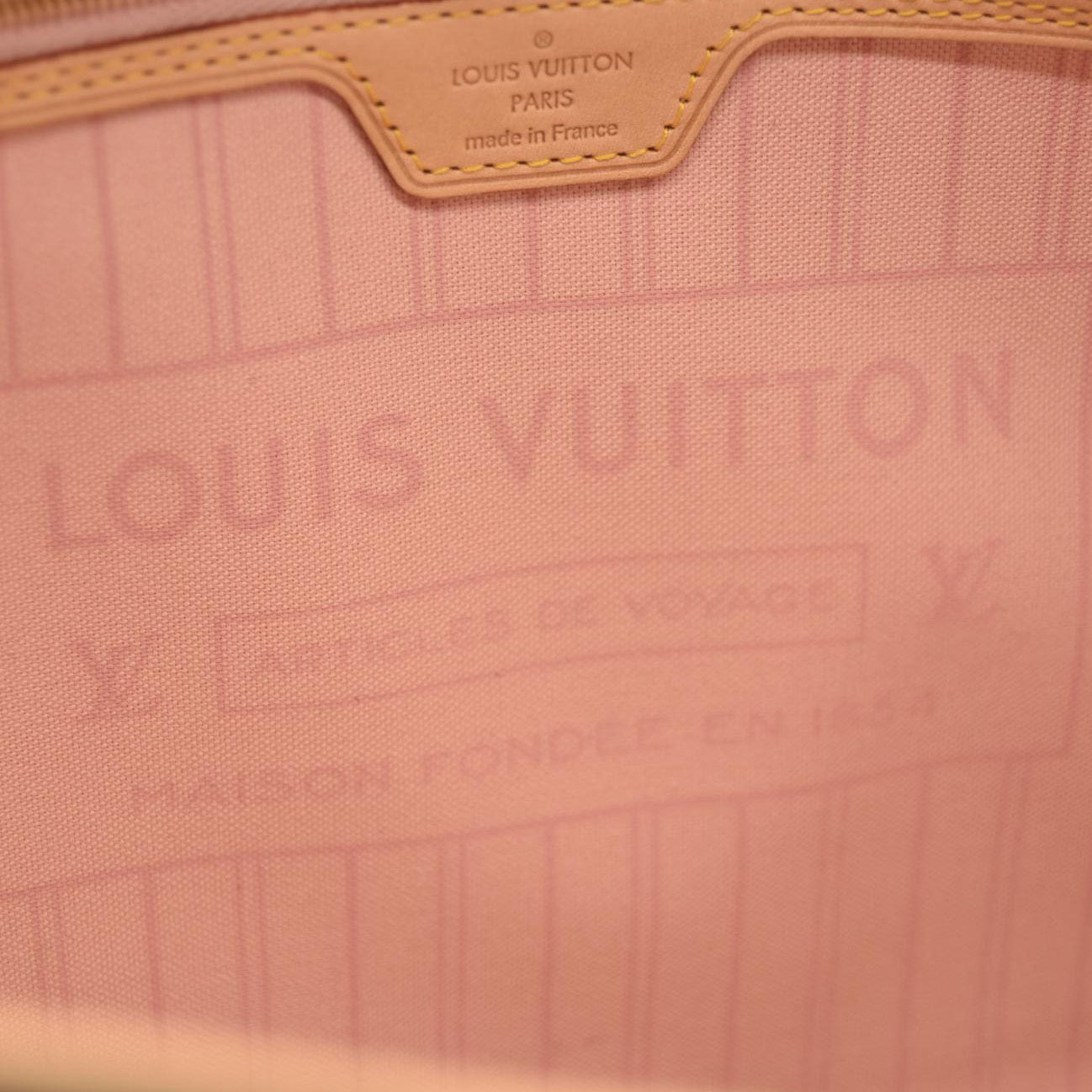 LOUIS VUITTON Damier Azur Neverfull MM Rose Ballerine