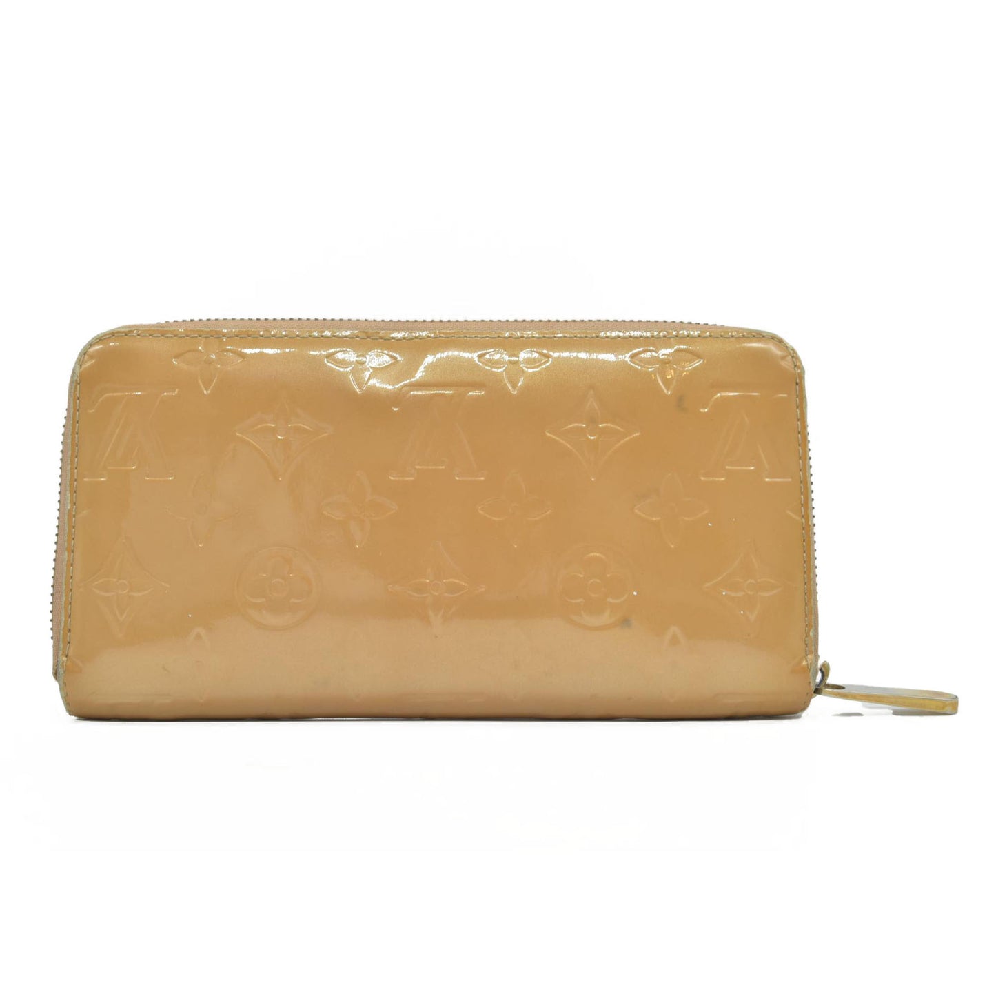 $1120 2006 Louis Vuitton Monogram Vernis Zippy Zip Around Long Wallet Noisette CA0066