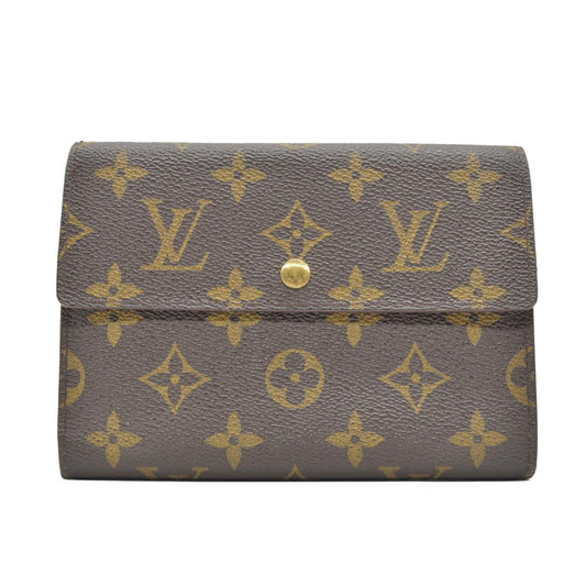 $635 1997 Louis Vuitton Monogram Porte Tresor Etui Papiers Trifold Wallet SP1917