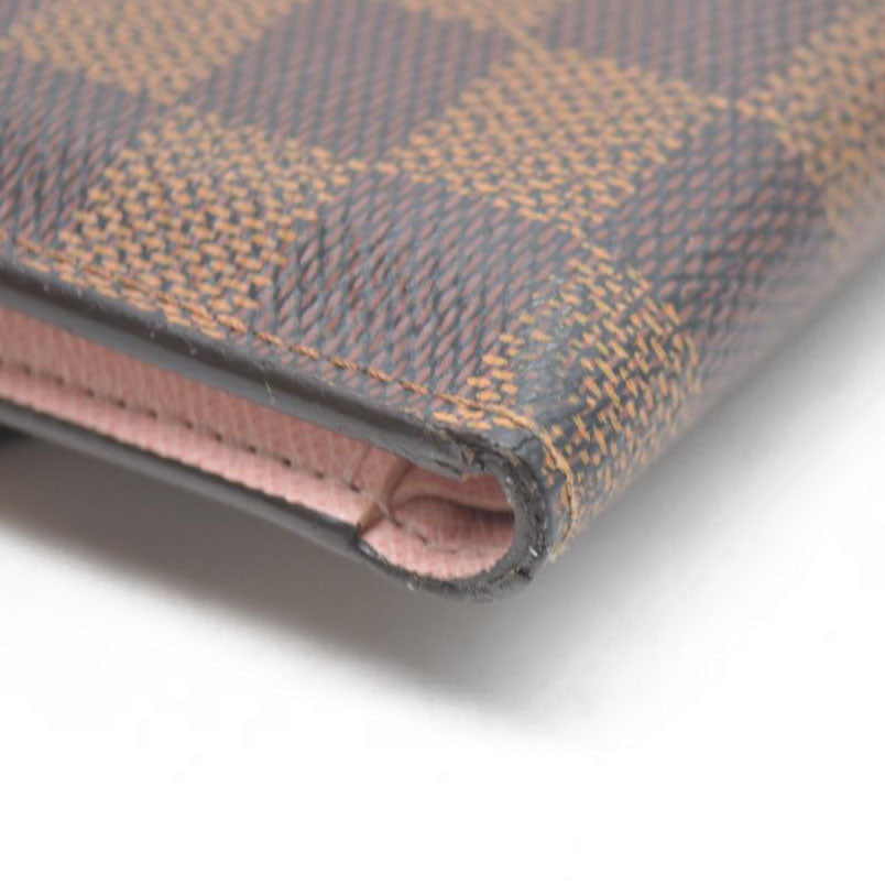 $605 Louis Vuitton Damier Ebene Victorine Wallet Rose Ballerine