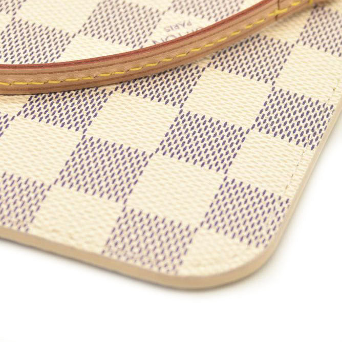 LOUIS VUITTON Damier Azur Neverfull MM Rose Ballerine