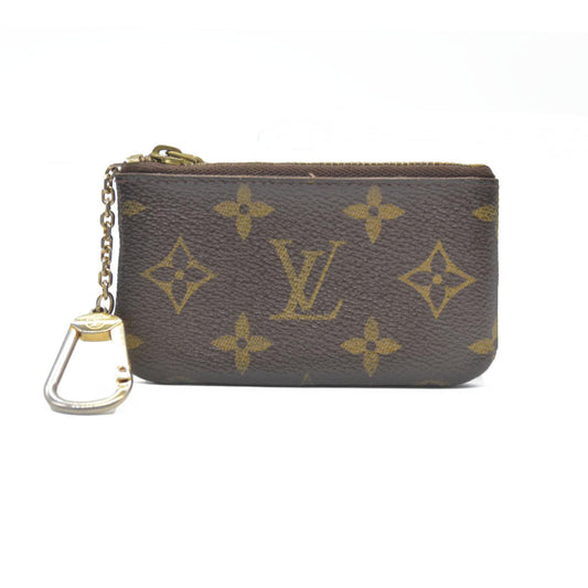 Louis Vuitton Monogram Pochette Cles Wallet Coin Purse Brown