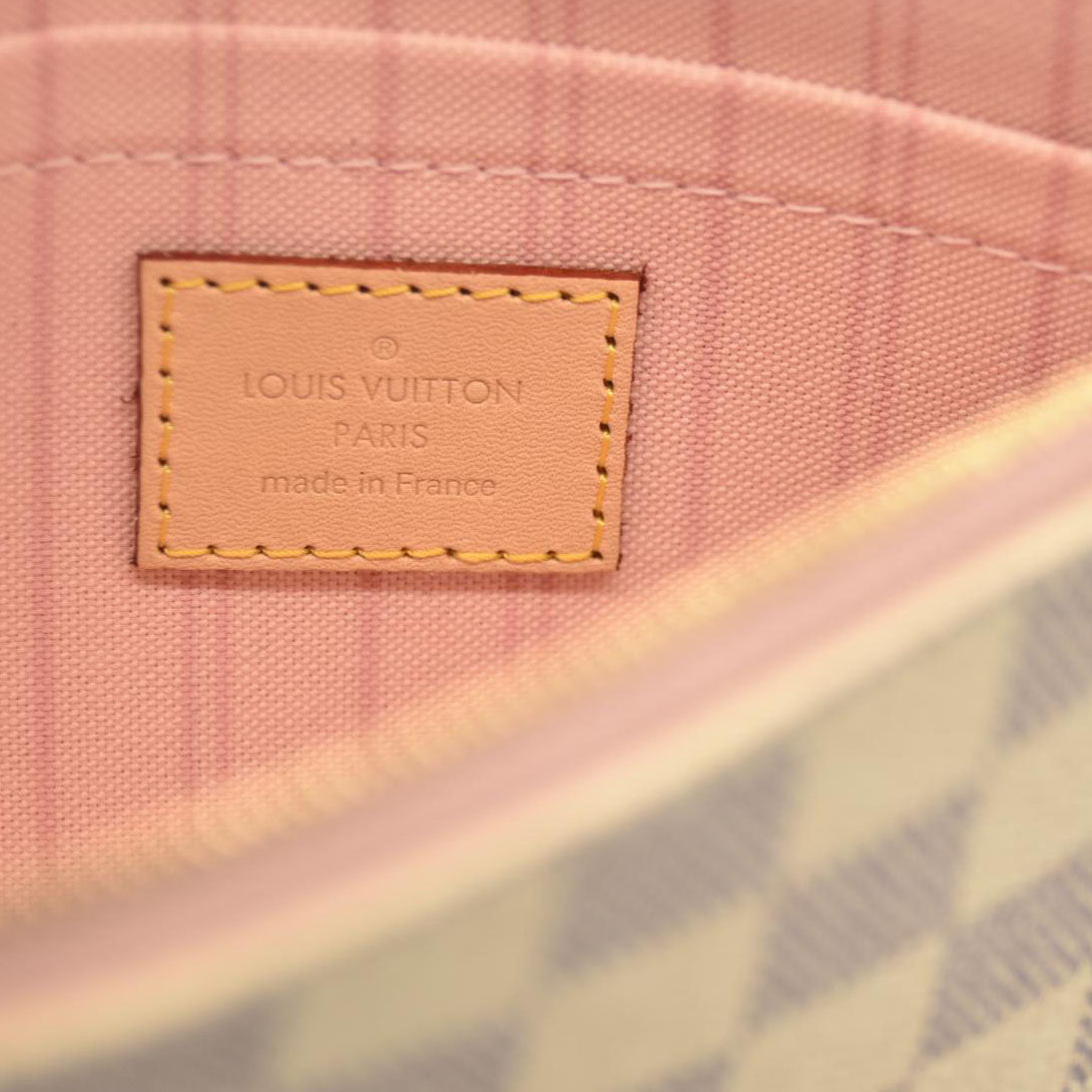 LOUIS VUITTON Damier Azur Neverfull MM Rose Ballerine