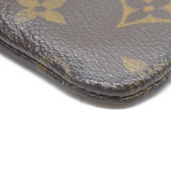 Louis Vuitton Monogram Pochette Cles Wallet Coin Purse Brown