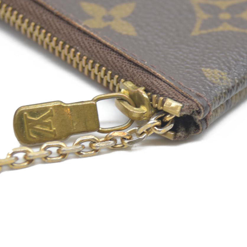 Louis Vuitton Monogram Pochette Cles Wallet Coin Purse Brown