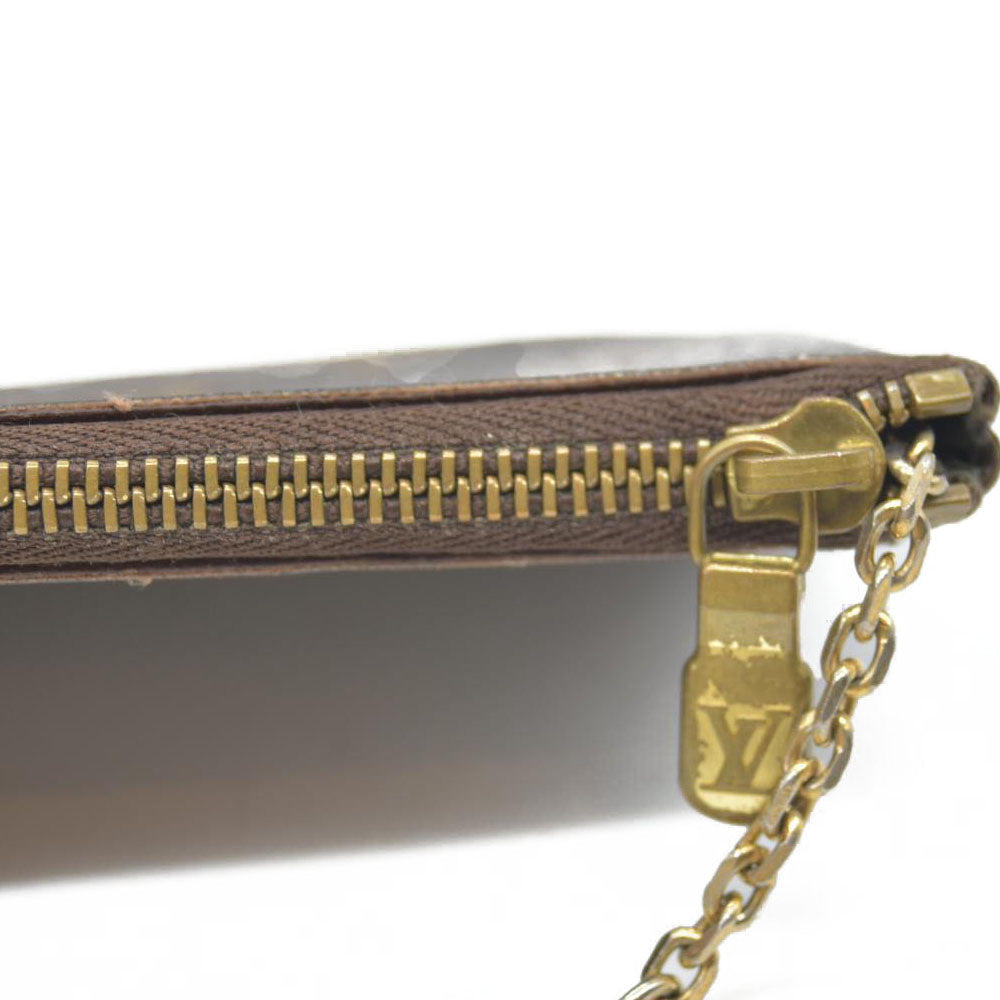 Louis Vuitton Monogram Pochette Cles Wallet Coin Purse Brown