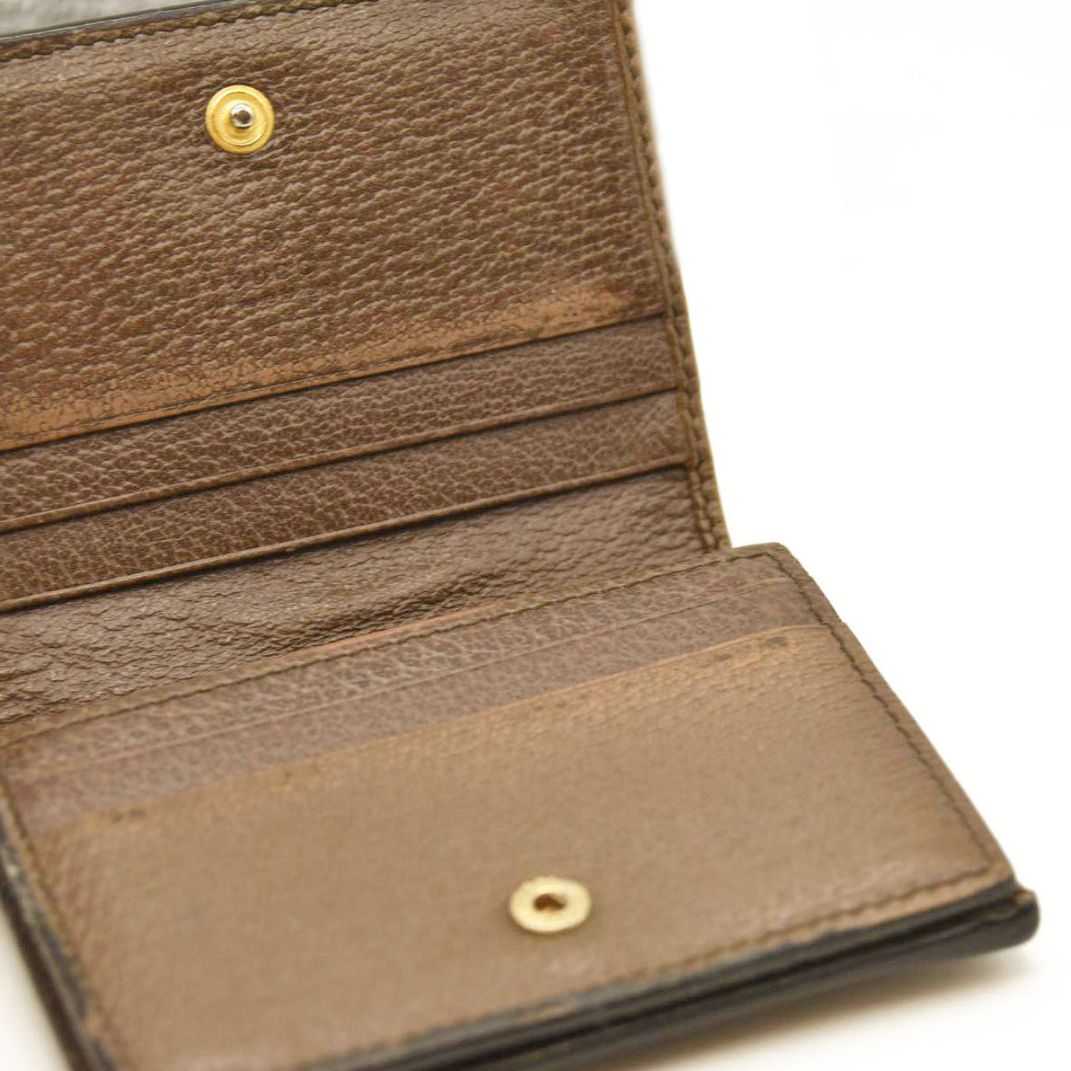 GUCCI Ophidia GG Logo PVC Bifold Wallet Beige