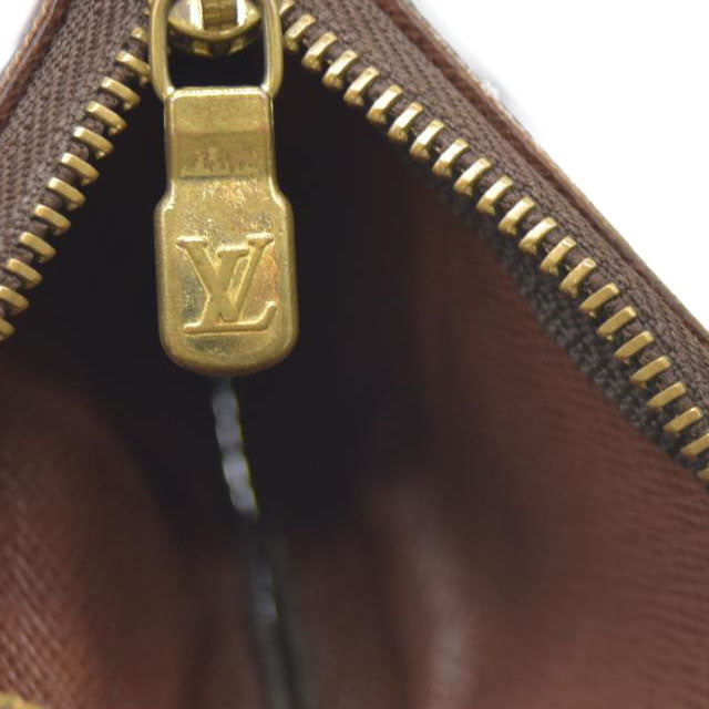 Louis Vuitton Monogram Pochette Cles Wallet Coin Purse Brown
