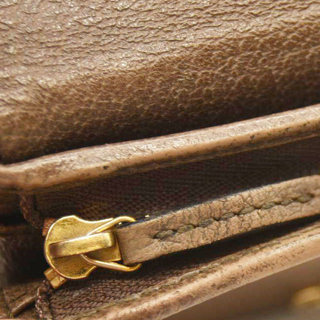 GUCCI Ophidia GG Logo PVC Bifold Wallet Beige