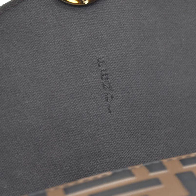 $1600 Fendi Vitello Soft F is Fendi Bi-Color FF 1974 Embossed Envelope Wallet On Chain with Pouches Maya Black