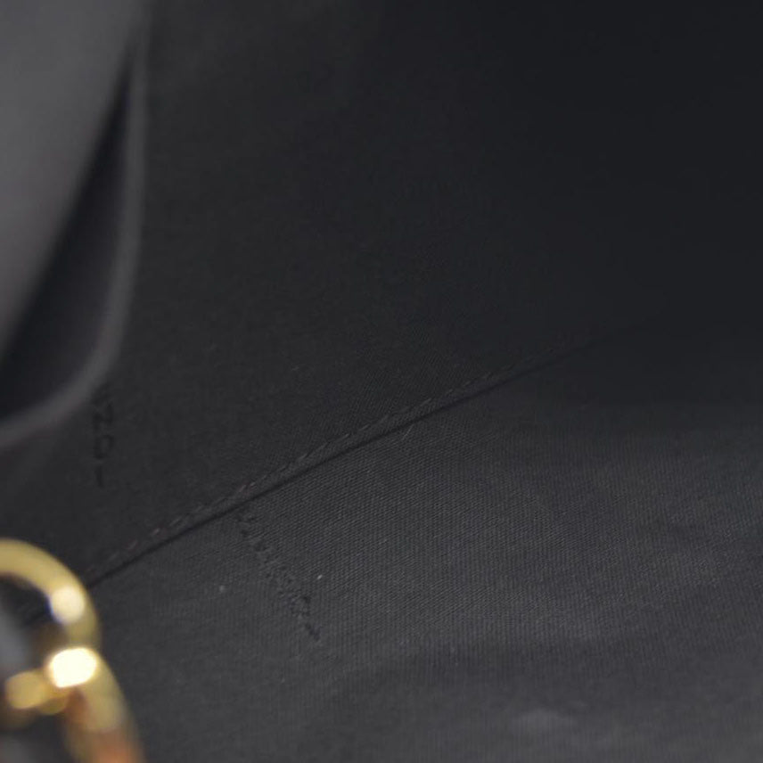 $1600 Fendi Vitello Soft F is Fendi Bi-Color FF 1974 Embossed Envelope Wallet On Chain with Pouches Maya Black