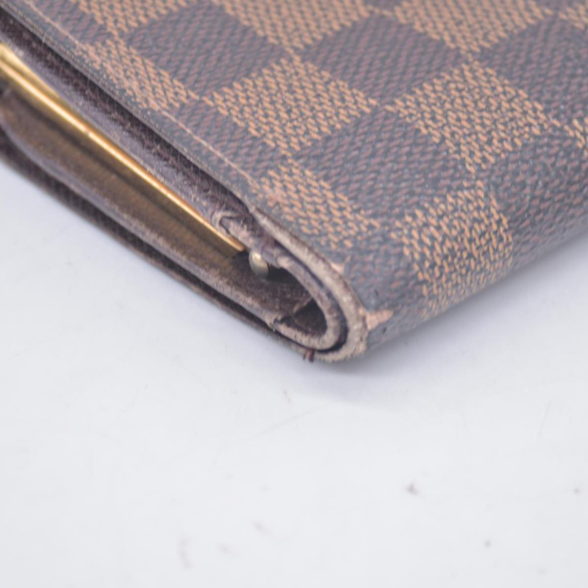$750 Louis Vuitton Damier Ebene Kisslock French Wallet CONSIGNMENT