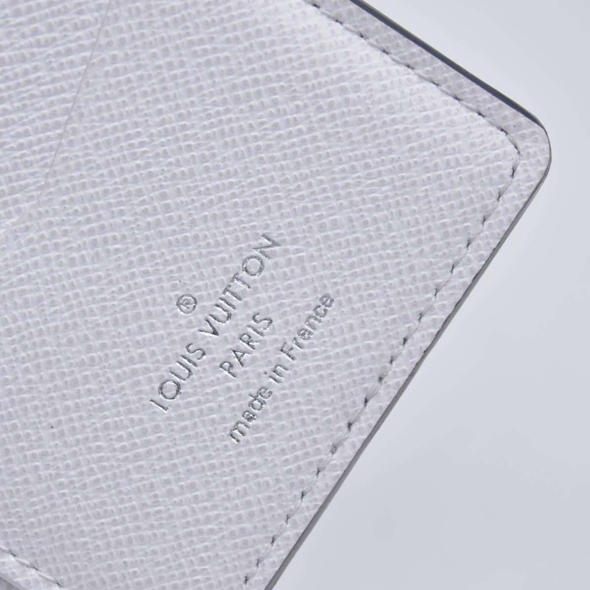 $575 Louis Vuiton Taigarama Pocket Organizer NM Optic White RFID CONSIGNMENT 10021158