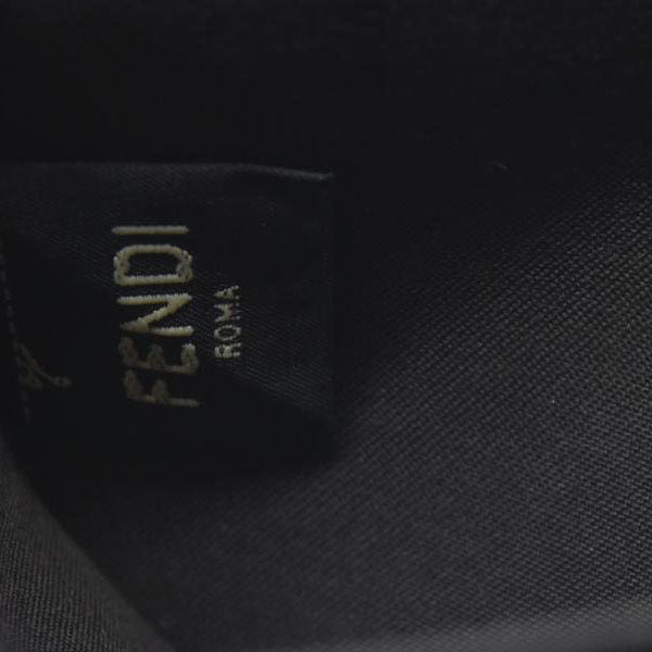 $1600 Fendi Vitello Soft F is Fendi Bi-Color FF 1974 Embossed Envelope Wallet On Chain with Pouches Maya Black