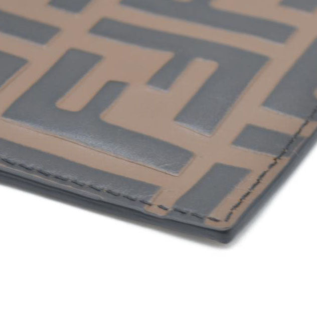 AUCTION $1550 Fendi Vitello Soft F is Fendi Bi-Color FF 1974 Embossed Envelope Wallet On Chain with Pouches Maya Black Insert Zipper