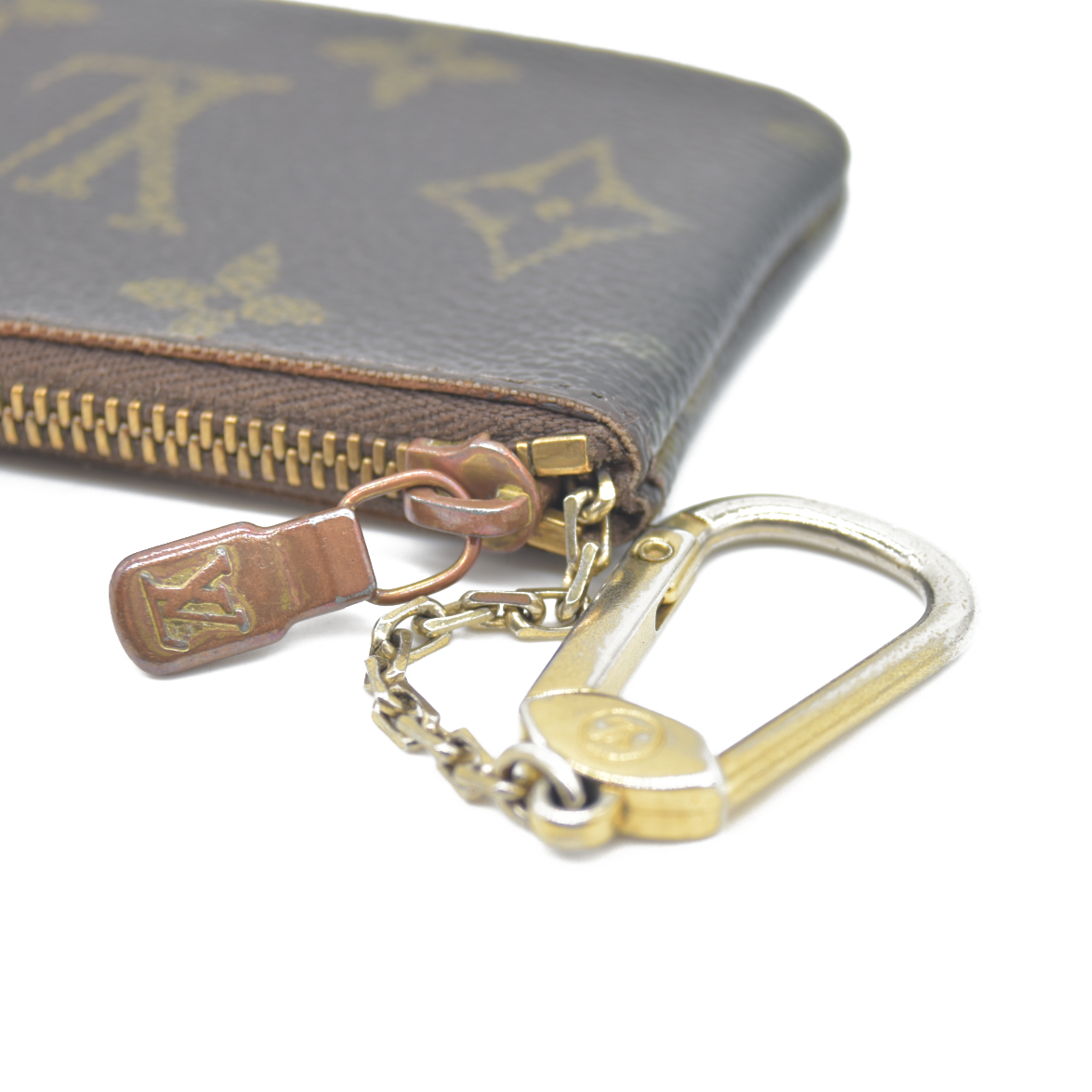 Louis Vuitton Monogram Pochette Cles Wallet Coin Purse Brown CA0092