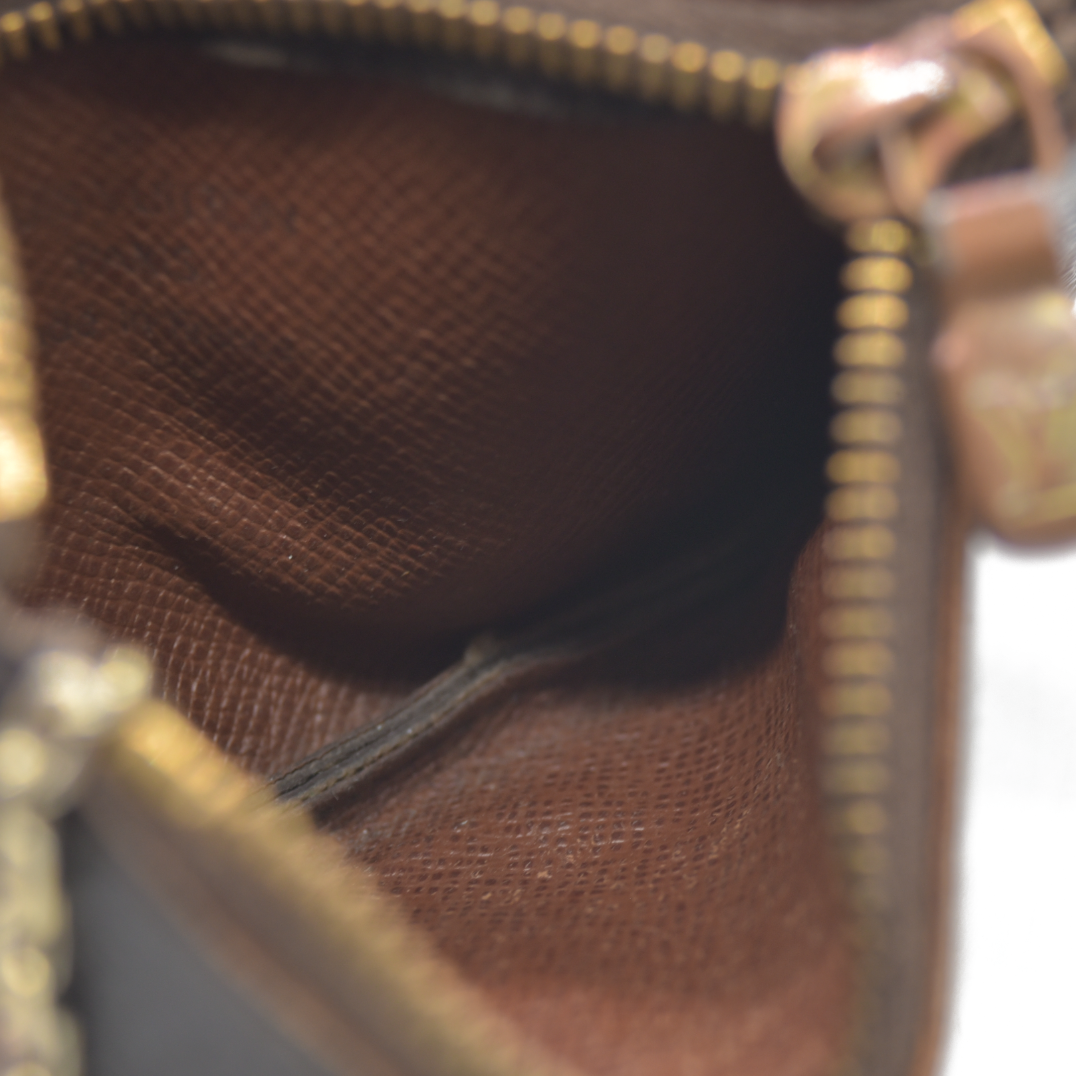 Louis Vuitton Monogram Pochette Cles Wallet Coin Purse Brown CA0092