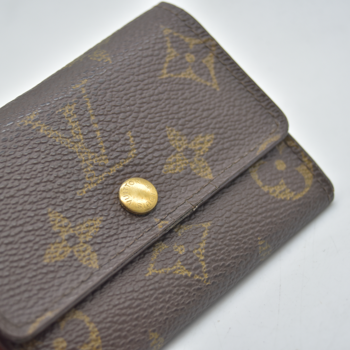 $440 2001 Louis Vuitton Monogram Porte-Monnaie Plat Coin Purse MI1001
