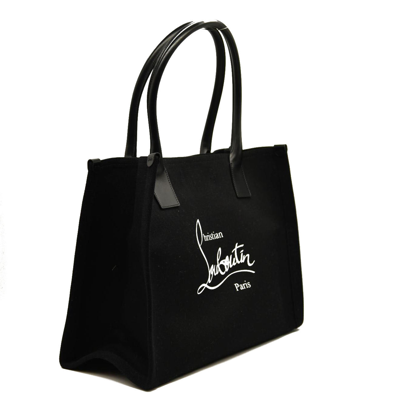 NEW CHRISTIAN LOUBOUTIN Nastroloubi large leather-trimmed printed canvas tote