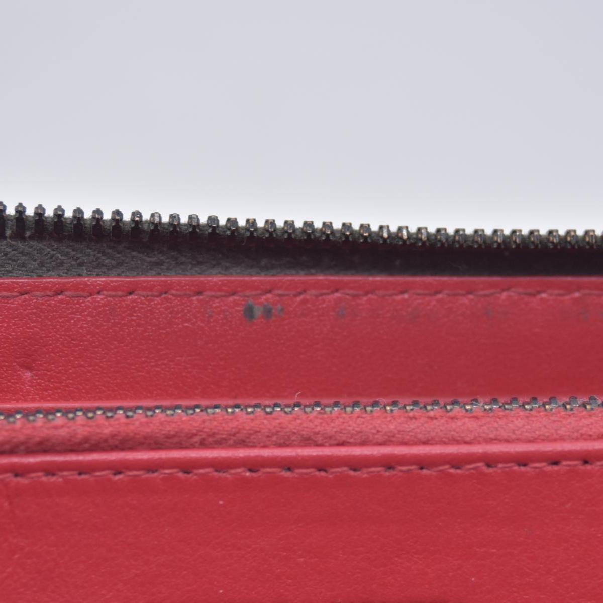 $1050 BOTTEGA VENETA Intrecciato Nappa Zip Around Wallet Grey Red CONSIGNMENT 10021175