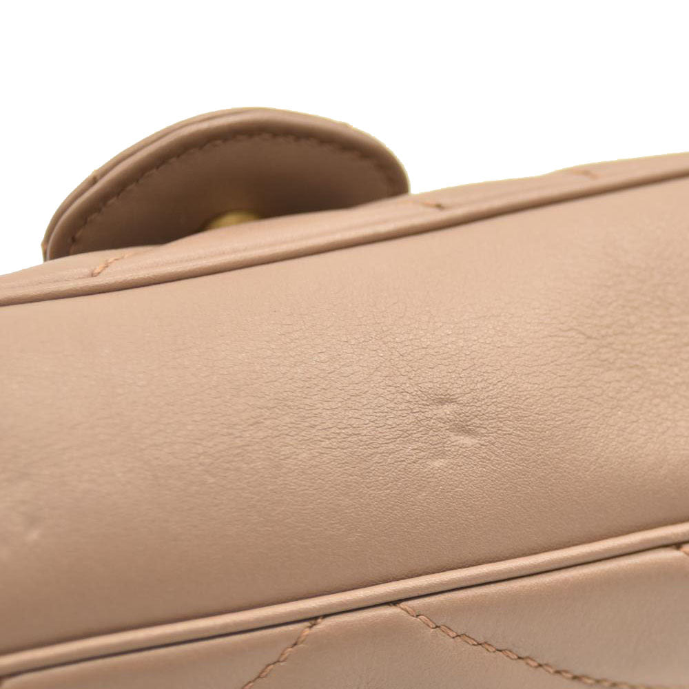 GUCCI Calfskin Matelasse Super Mini GG Marmont Shoulder Bag Porcelain Rose