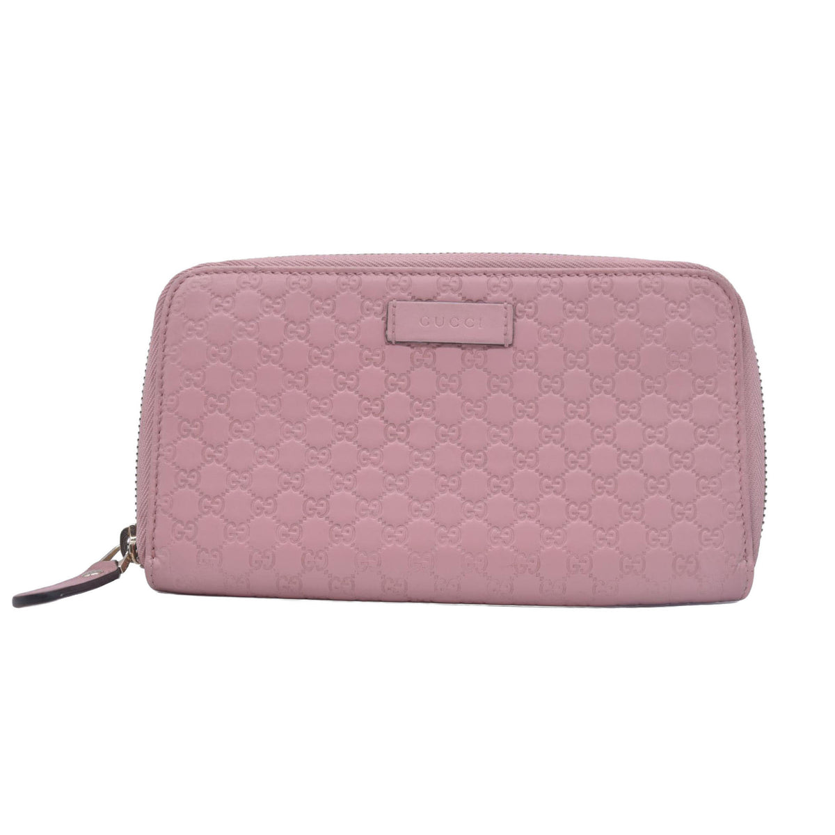 $610 GUCCI Microguccissima Zip Around Wallet Soft Pink CONSIGNMENT 10021177