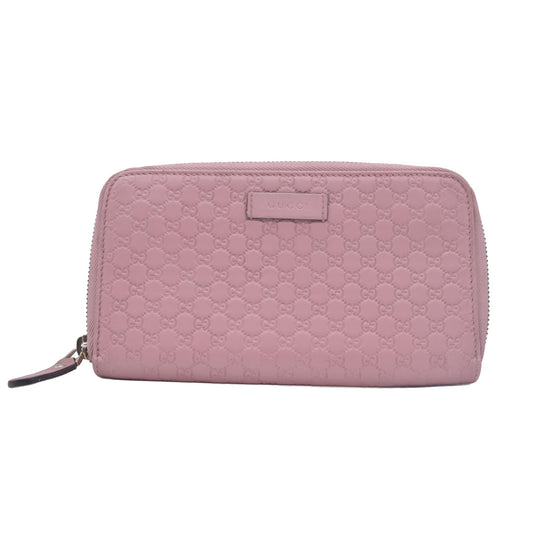 $610 GUCCI Microguccissima Zip Around Wallet Soft Pink CONSIGNMENT 10021177