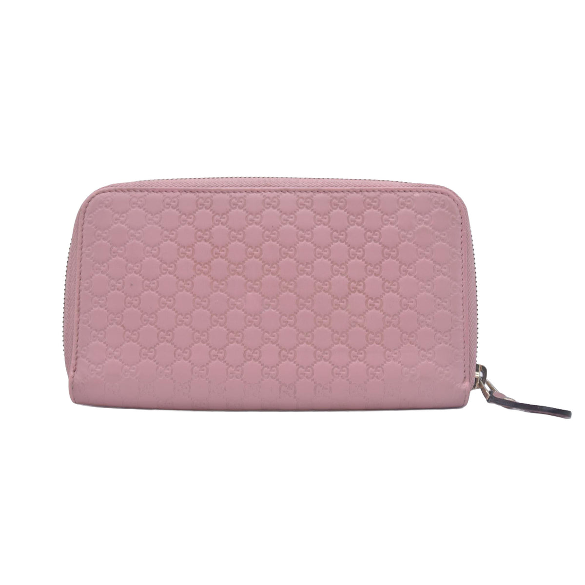 $610 GUCCI Microguccissima Zip Around Wallet Soft Pink CONSIGNMENT 10021177