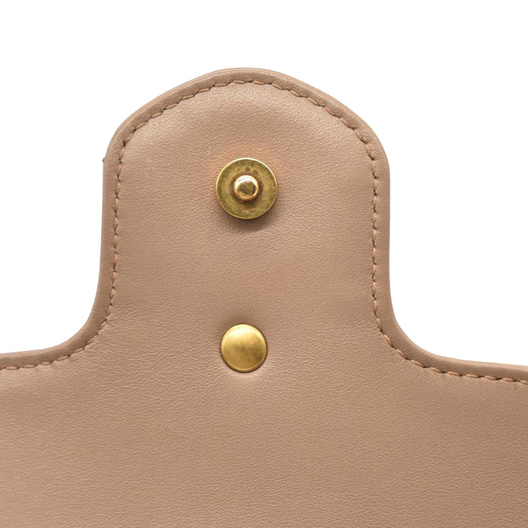 GUCCI Calfskin Matelasse Super Mini GG Marmont Shoulder Bag Porcelain Rose