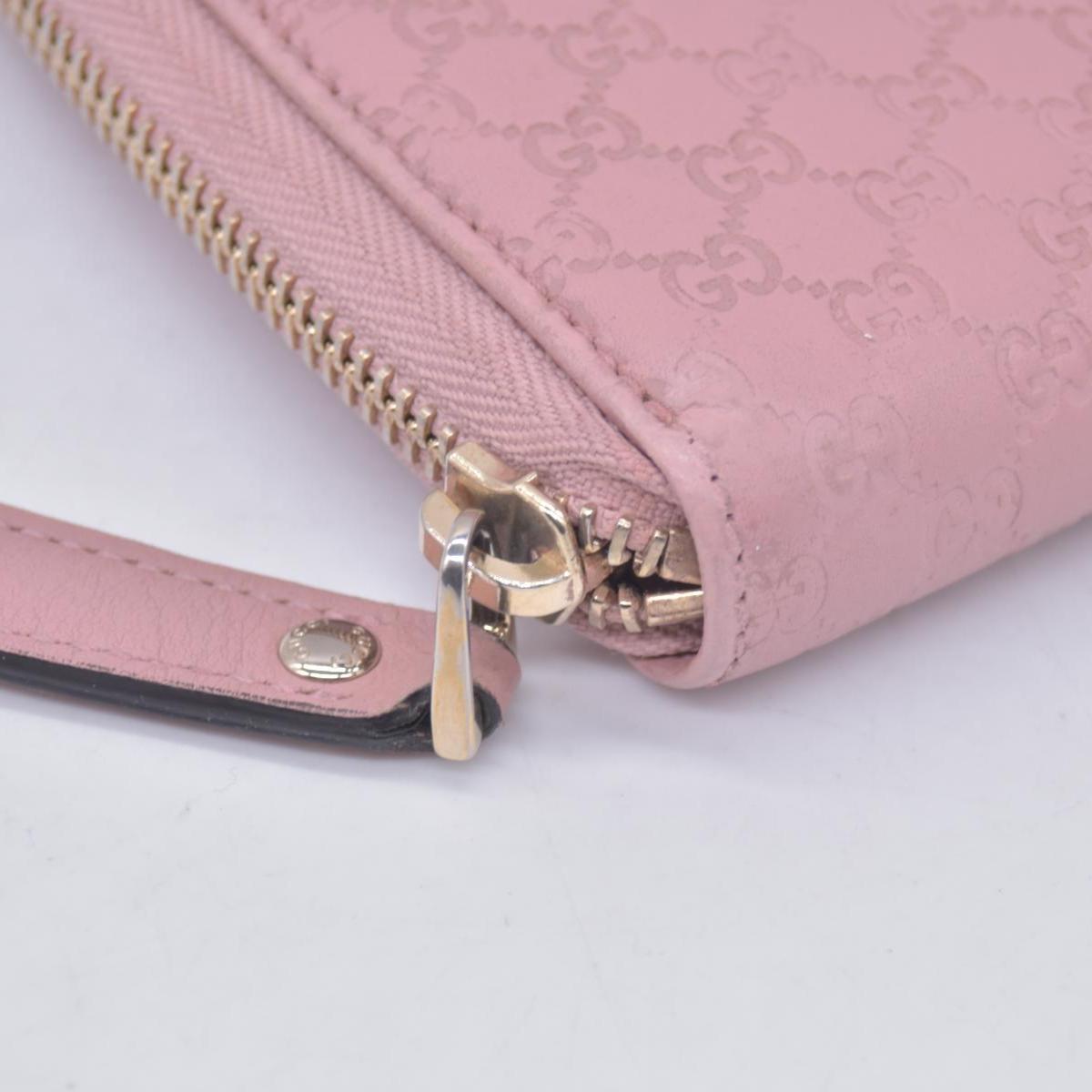 $610 GUCCI Microguccissima Zip Around Wallet Soft Pink CONSIGNMENT 10021177