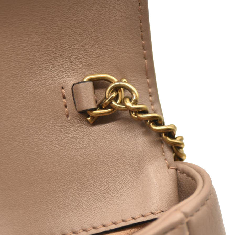 GUCCI Calfskin Matelasse Super Mini GG Marmont Shoulder Bag Porcelain Rose