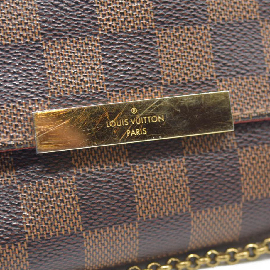 $1460 Louis Vuitton  Damier Ebene Favorite MM DU3114
