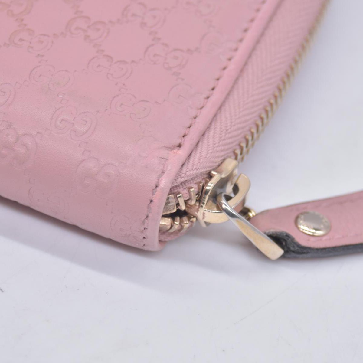 $610 GUCCI Microguccissima Zip Around Wallet Soft Pink CONSIGNMENT 10021177