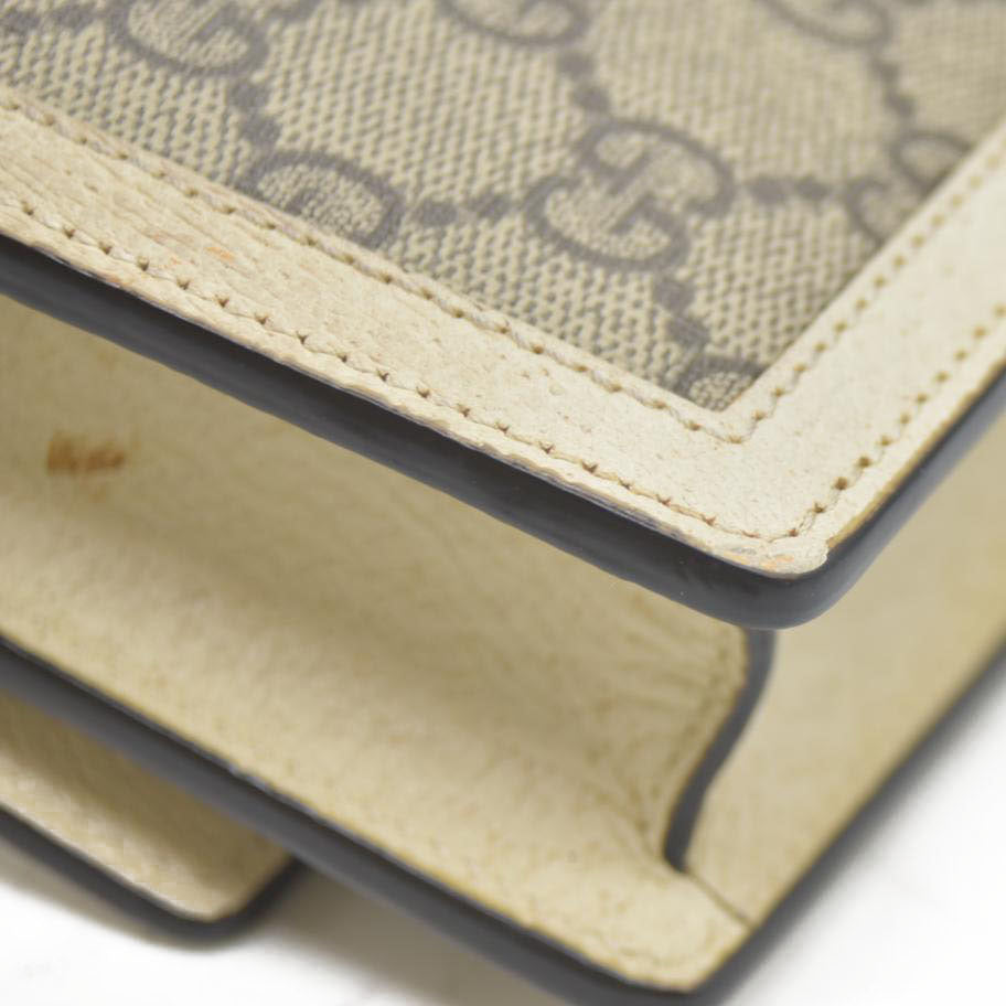 Gucci  GG Supreme Monogram Web Queen Margaret Chain Wallet White