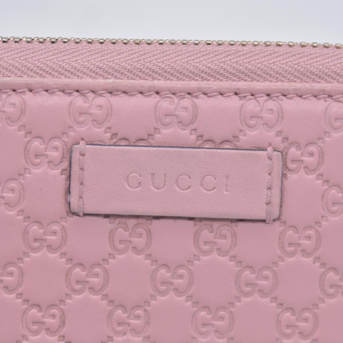 $610 GUCCI Microguccissima Zip Around Wallet Soft Pink CONSIGNMENT 10021177