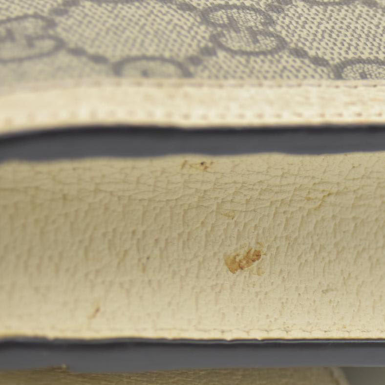 Gucci  GG Supreme Monogram Web Queen Margaret Chain Wallet White