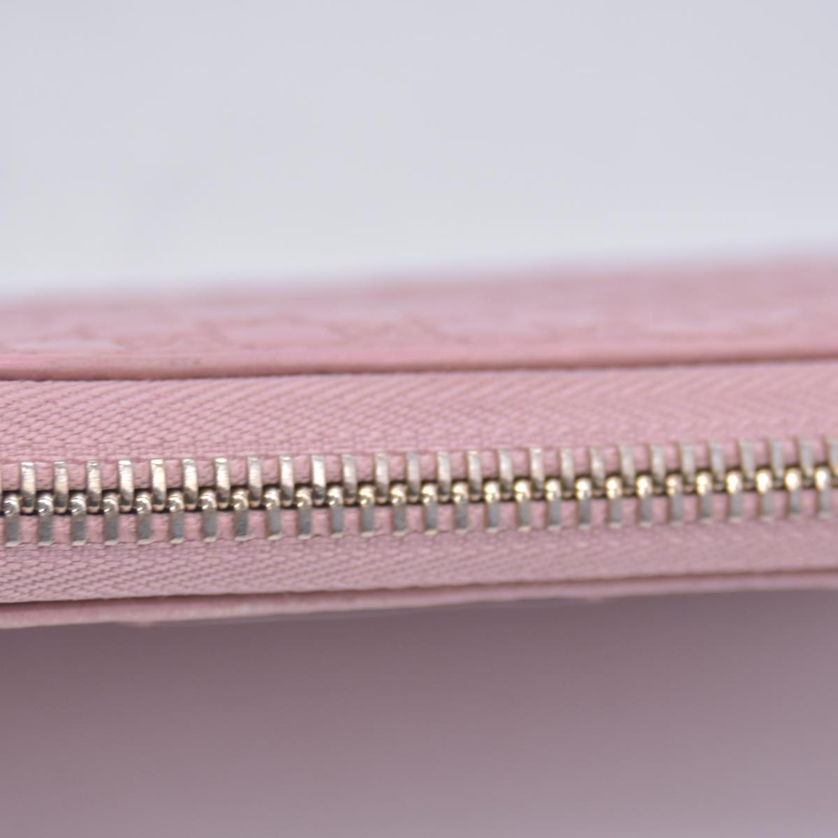 $610 GUCCI Microguccissima Zip Around Wallet Soft Pink CONSIGNMENT 10021177