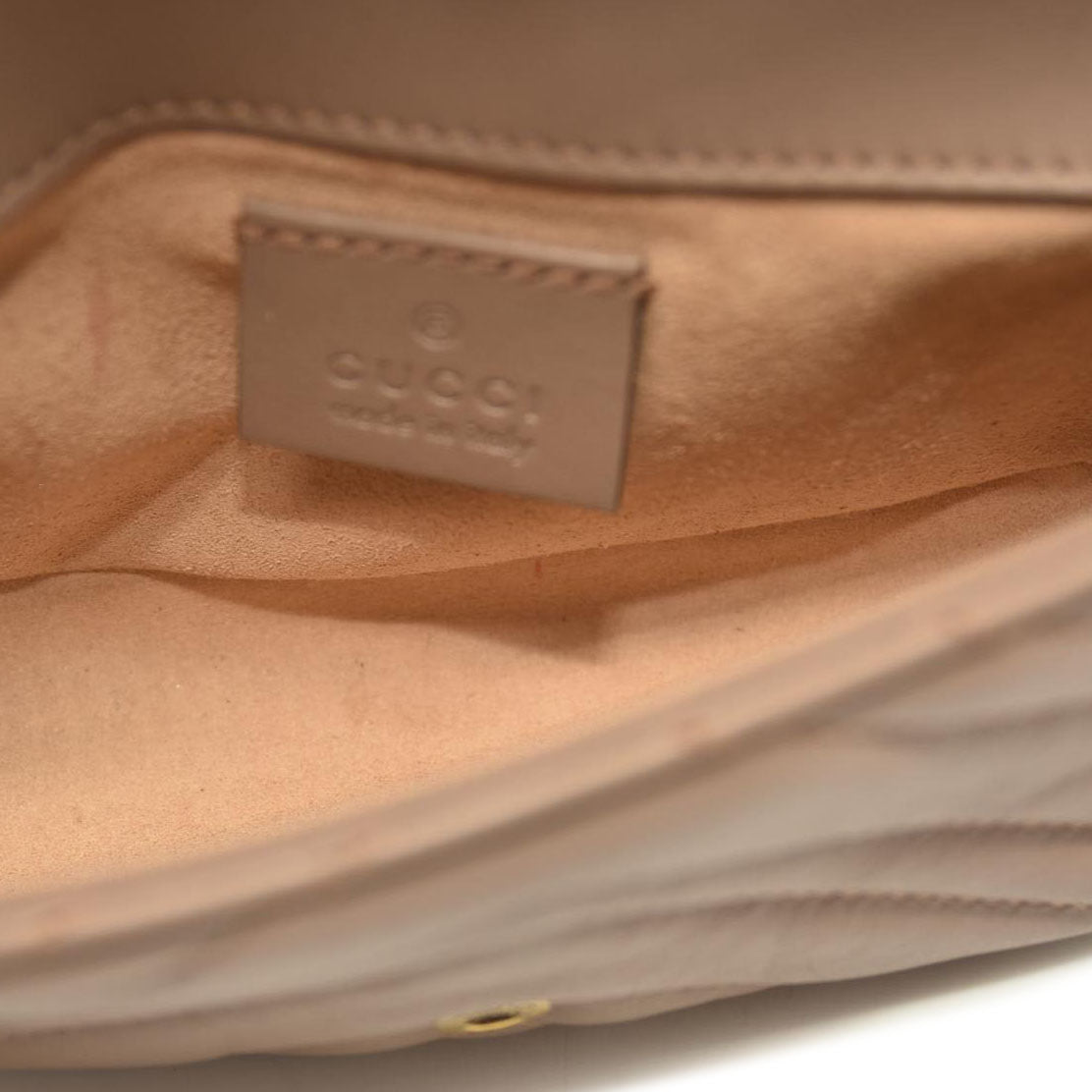 GUCCI Calfskin Matelasse Super Mini GG Marmont Shoulder Bag Porcelain Rose