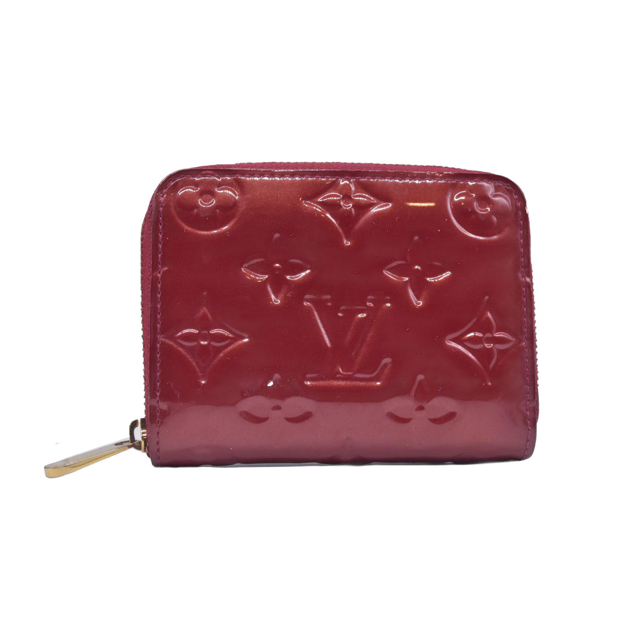 $520 LOUIS VUITTON Monogram Vernis Zippy Coin Purse Amarante CONSIGNMENT 10021169