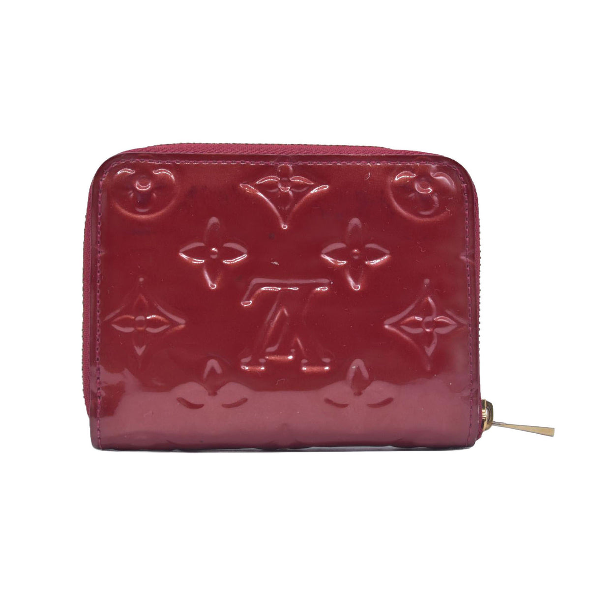 $520 LOUIS VUITTON Monogram Vernis Zippy Coin Purse Amarante CONSIGNMENT 10021169
