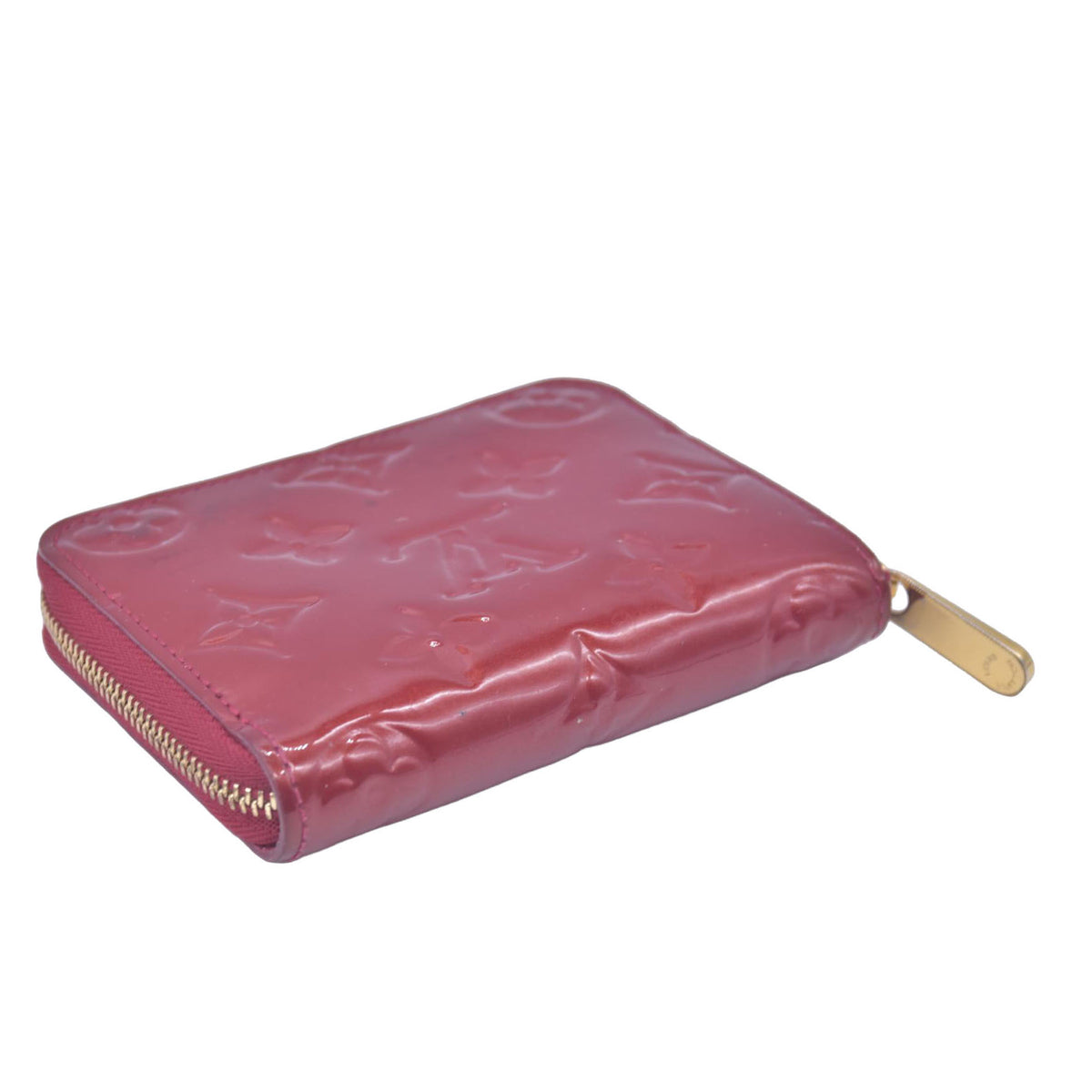 $520 LOUIS VUITTON Monogram Vernis Zippy Coin Purse Amarante CONSIGNMENT 10021169