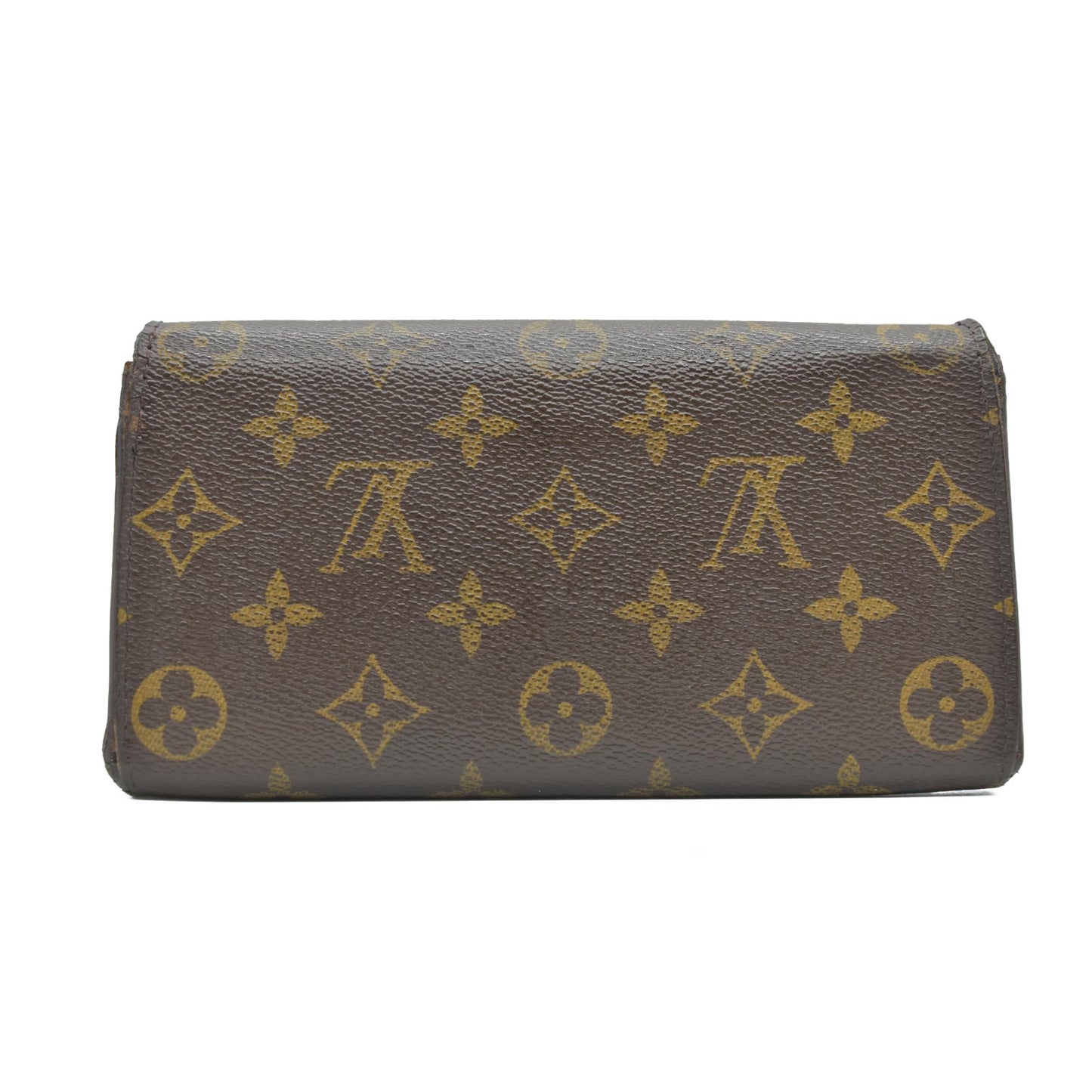 $725 2007 Louis Vuitton Monogram Portefeiulle Sarah Long Bifold Wallet Brown SD2027