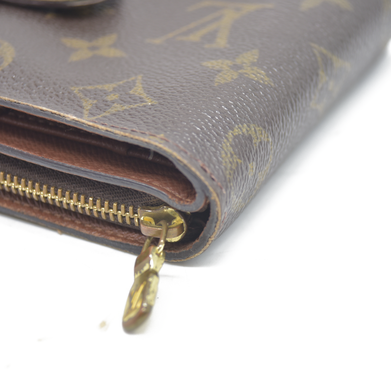 Louis Vuitton Monogram Compact Zip Bifold Wallet Brown MI1023