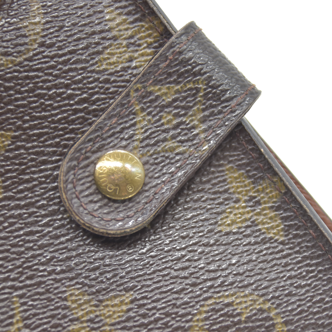 Louis Vuitton Monogram Compact Zip Bifold Wallet Brown MI1023