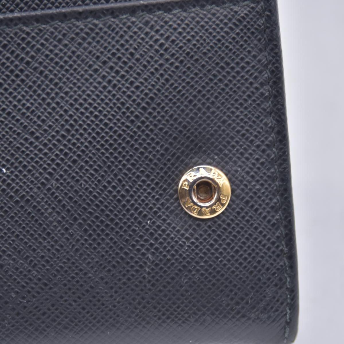 $780 PRADA Saffiano Metal Continental Flap Wallet Nero CONSIGNMENT 10021171