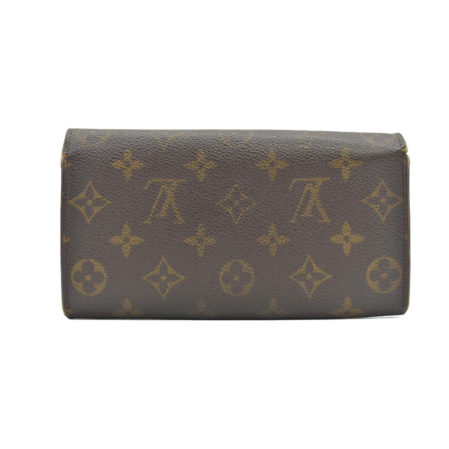 $725 2000 Louis Vuitton Monogram Portefeiulle Sarah Long Bifold Wallet Brown TH1000