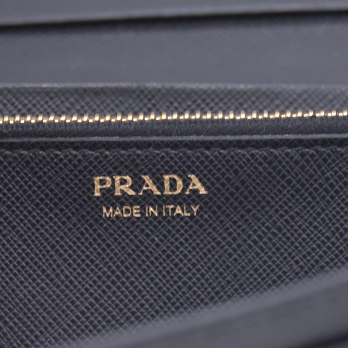 $780 PRADA Saffiano Metal Continental Flap Wallet Nero CONSIGNMENT 10021171