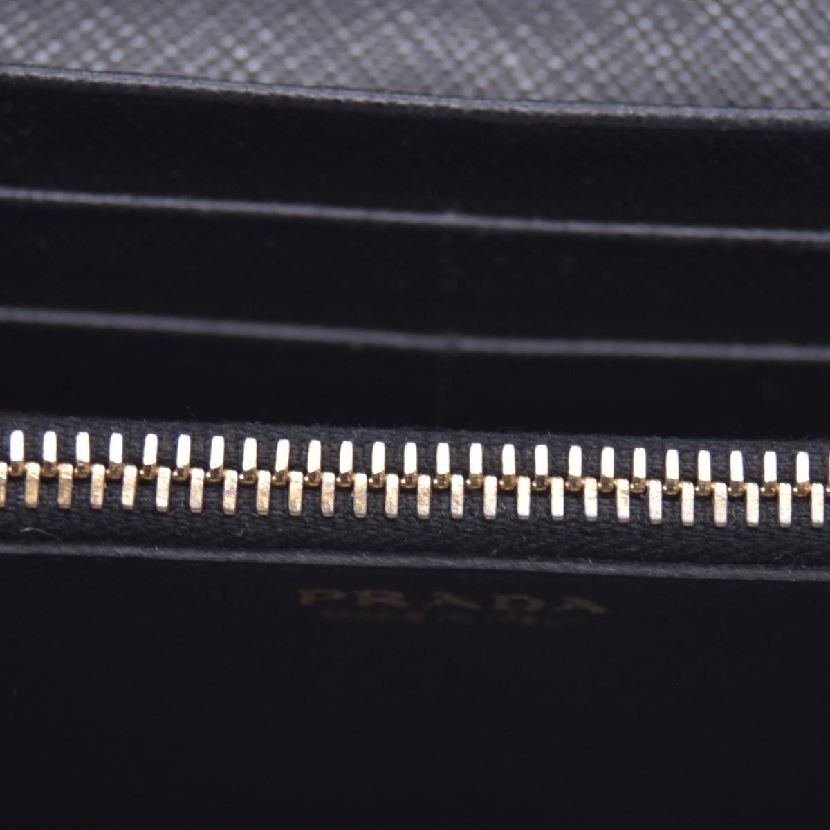 $780 PRADA Saffiano Metal Continental Flap Wallet Nero CONSIGNMENT 10021171