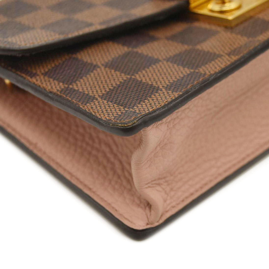 LOUIS VUITTON  Damier Ebene Croisette Chain Wallet Rose Ballerine MI2260