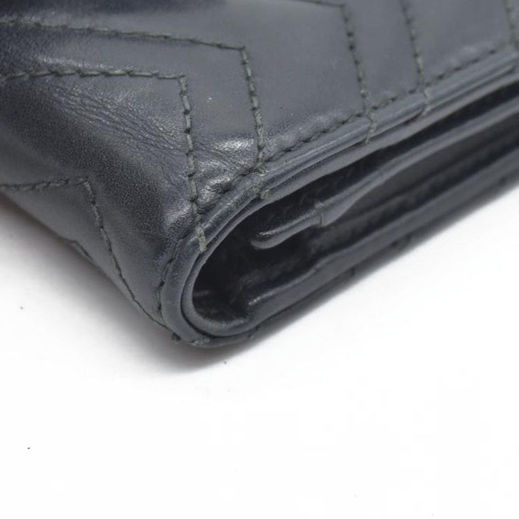 $580 CONSIGNMENT Gucci GG Marmont Quilted Bifold Compact Wallet Black